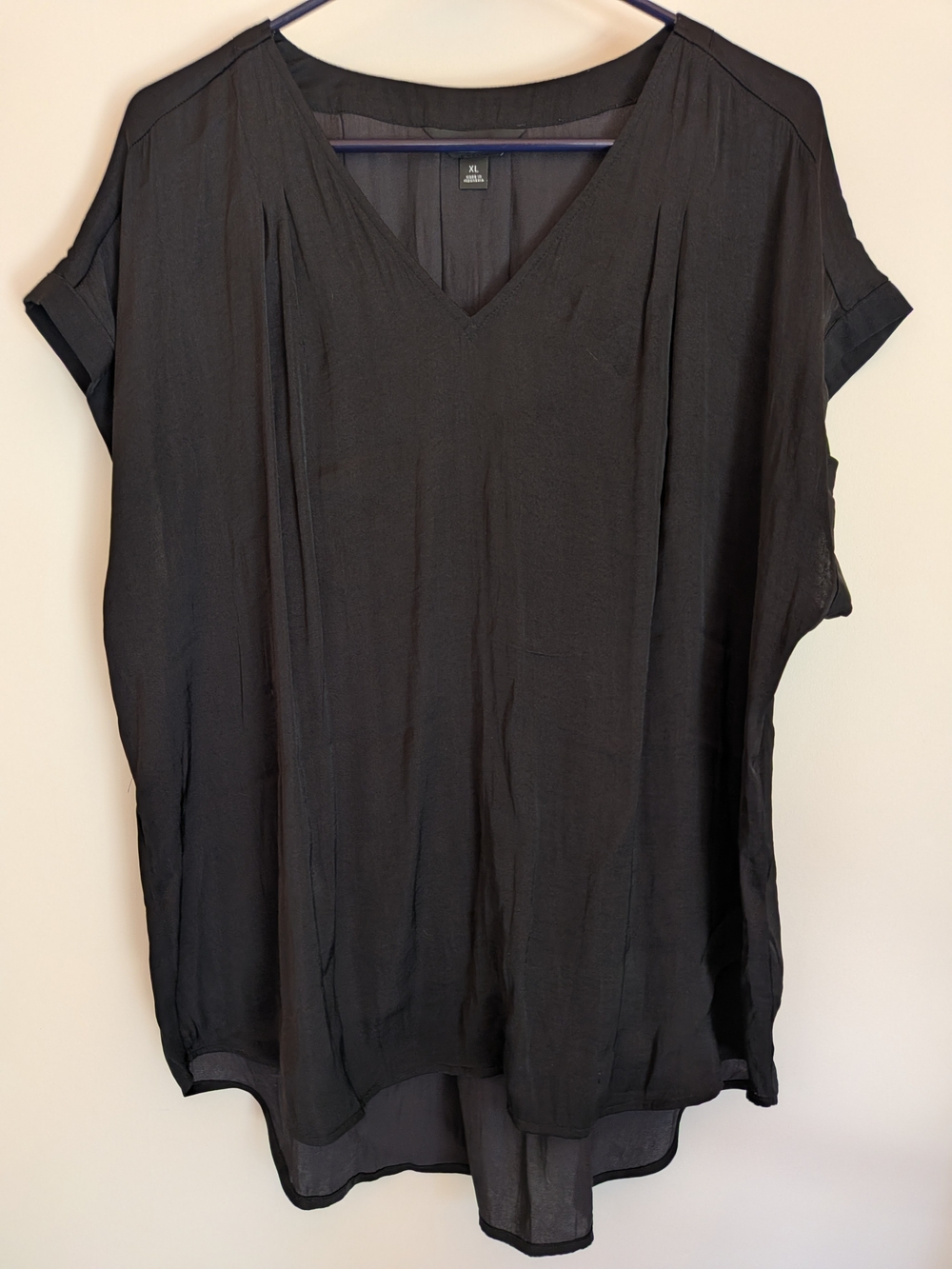 Simply Vera Vera Wang Black V-Neck Short Sleeve Tunic